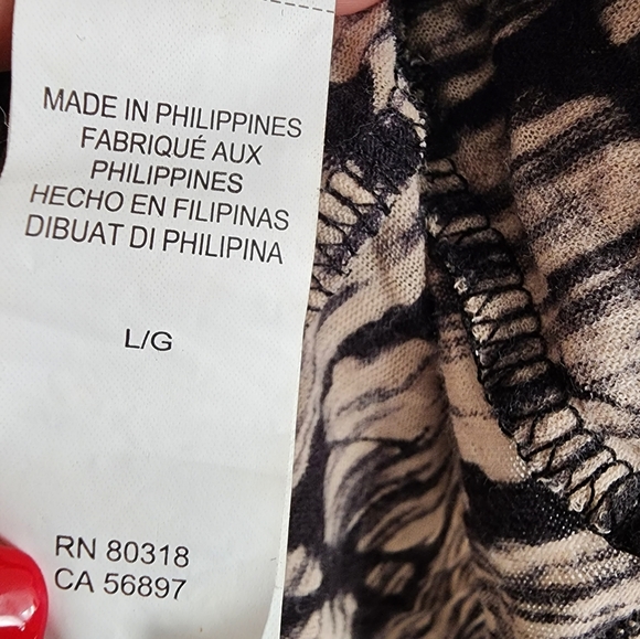 C Lucky brand beige&black boho style top sz L - Picture 6 of 9